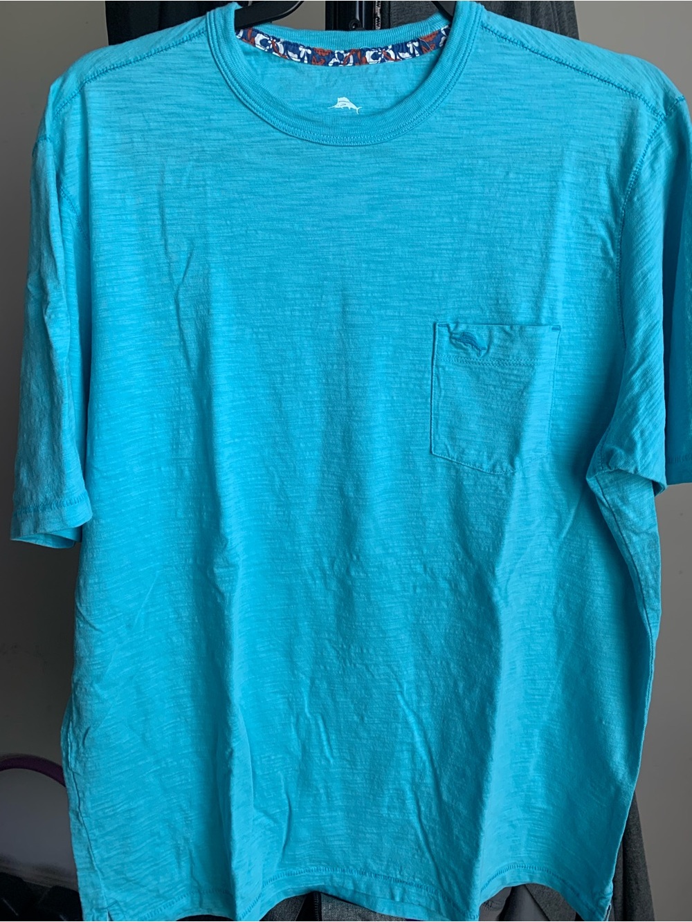 Tommy Bahama Short Sleeve Pocket Tee — Bright Turquoise